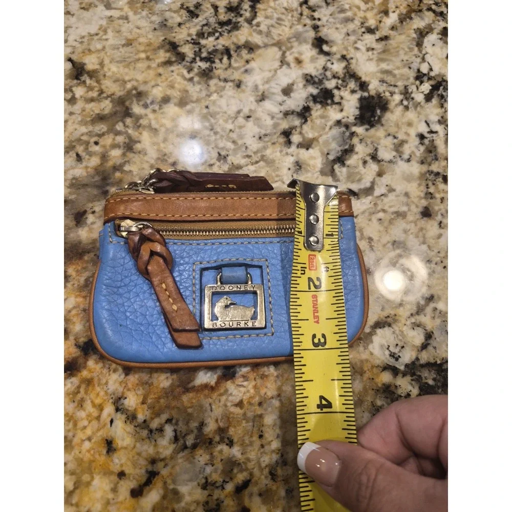 Dooney & Bourke Baby Blue Pebbled Leather Coin Purse Wallet - Picture 4 of 4